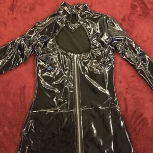 Gothic Wet Look Keyhole Dress
